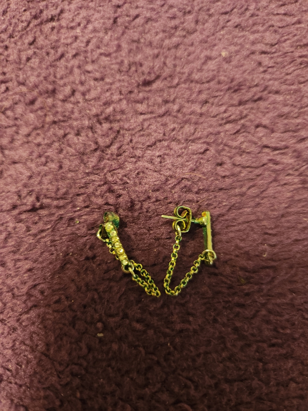 Silver Tonr Chain Drop Ear Cuff Earrings